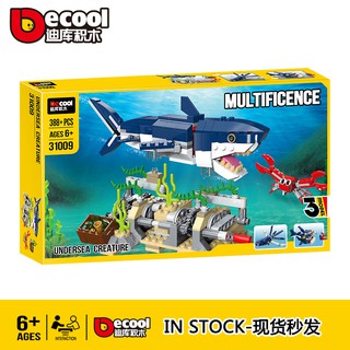 DECOOL Mô Hình Đồ Chơi Lego Cá Mập Biển Sâu 31009 3 Trong 1