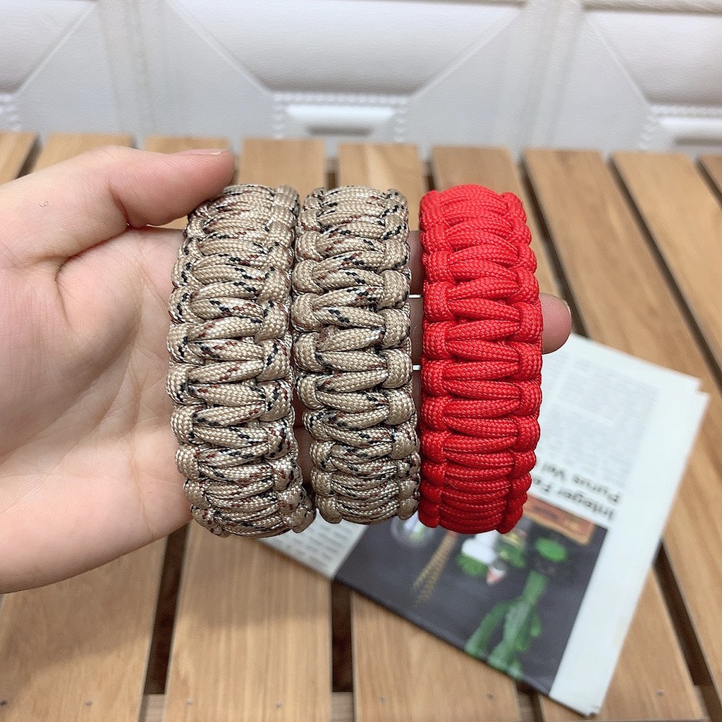 Vòng đeo tay sinh tồn Paracord handmade nam nữ chốt nhựa chốt kim loại 2P13