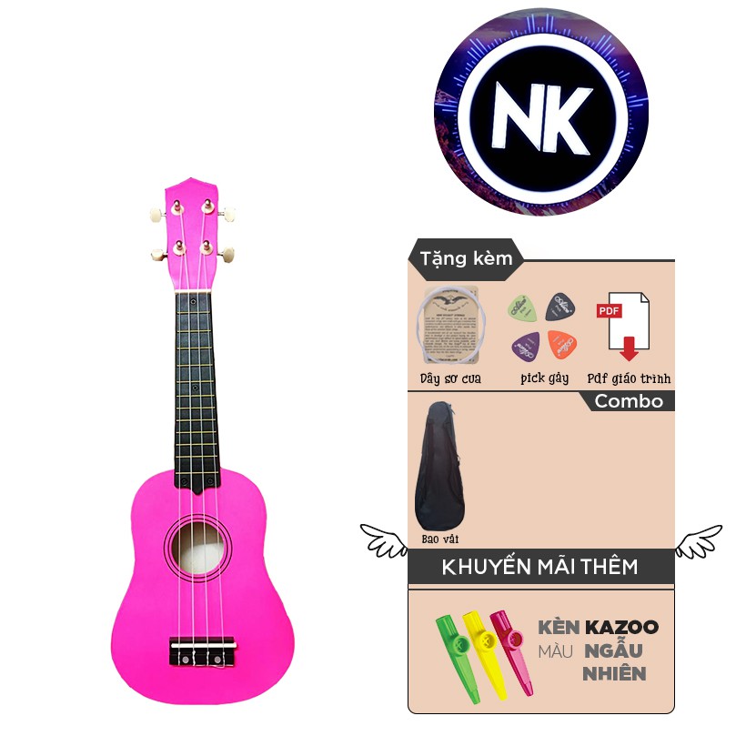 (MUA 1 ĐƯỢC 7) Đàn Ukulele Soprano 21 Full Phụ Kiện + Bao Vải + Kèn Kazoo