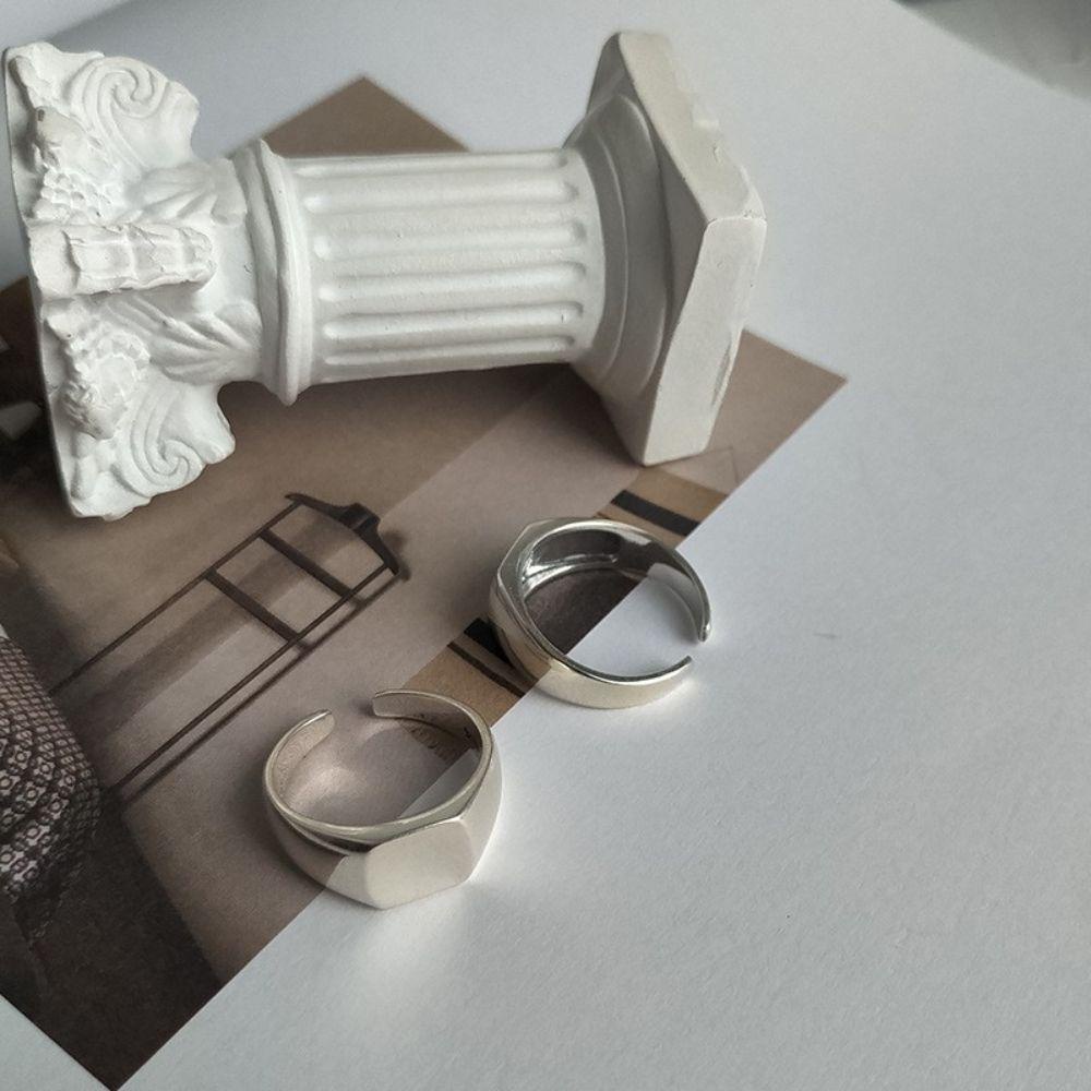 Nhẫn Thắt Nút Mặt Vuông Phong Cách Hip Hop Punk Vintage Thời Trang