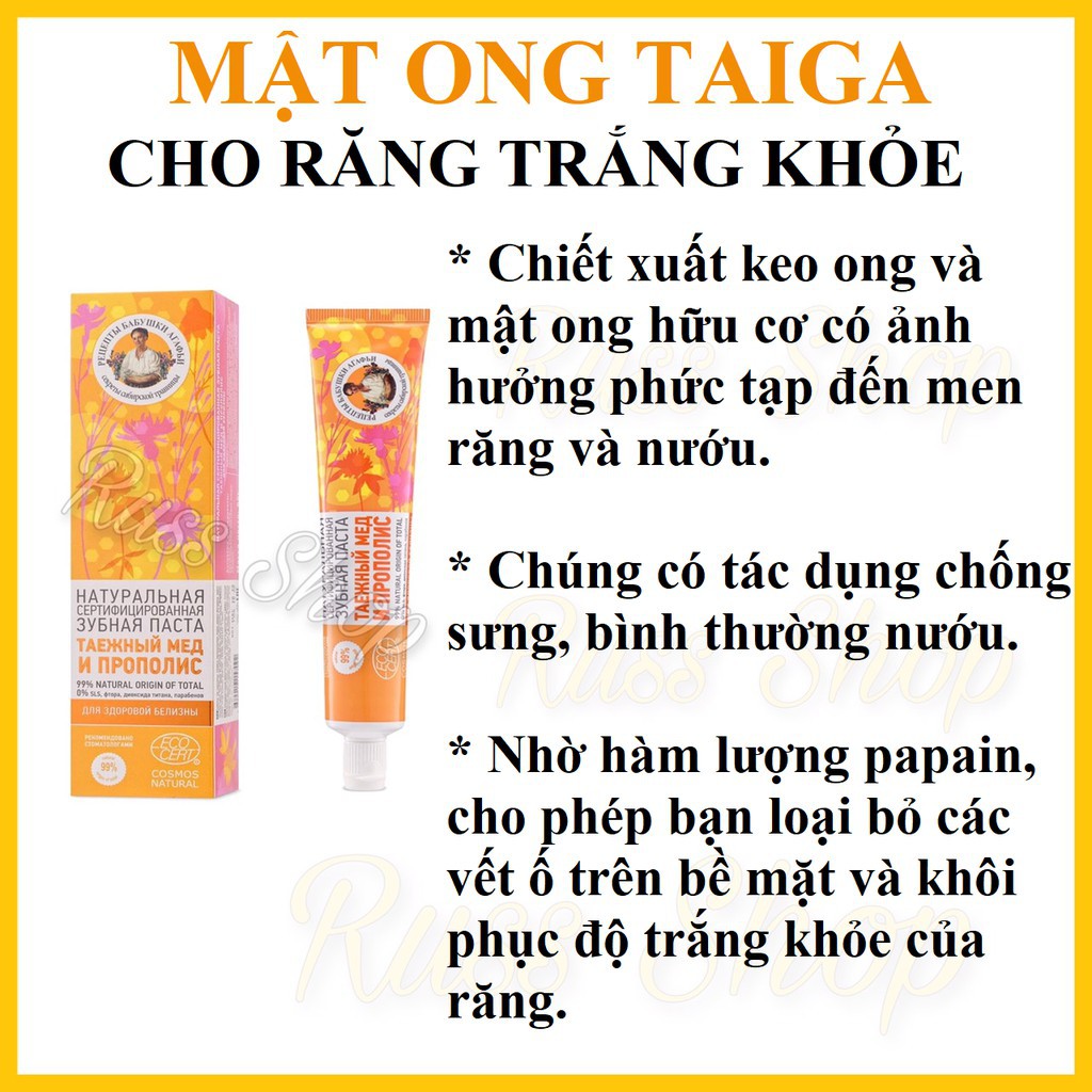 Kem đánh răng hữu cơ bà già Nga mẫu mới 85g