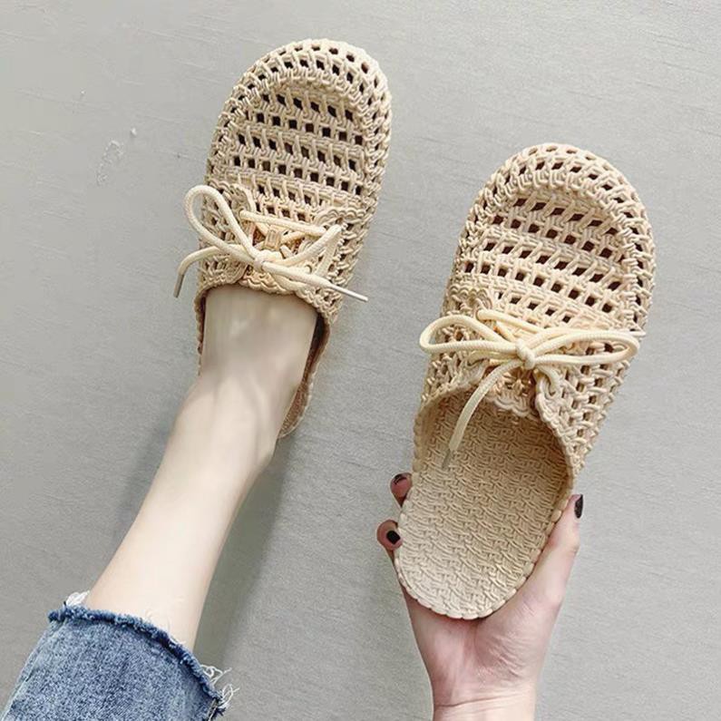 Dép sục nhựa nữ , Dép nữ sục nhựa buộc dây hình nơ mềm mại chống trơn trượt | BigBuy360 - bigbuy360.vn