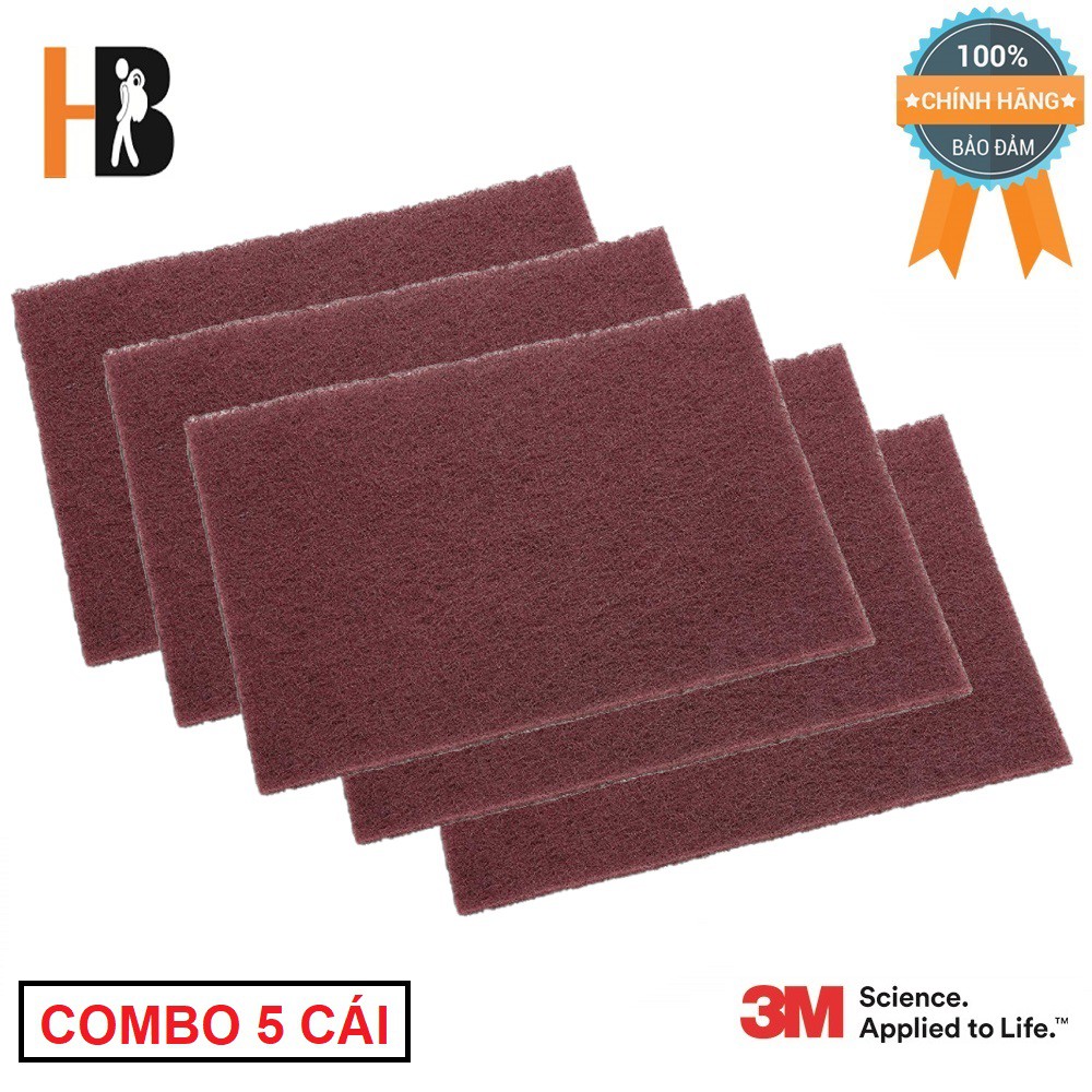 Combo 5 Miếng Bùi Nhùi Nhám 3M 7447 Scotch Brite