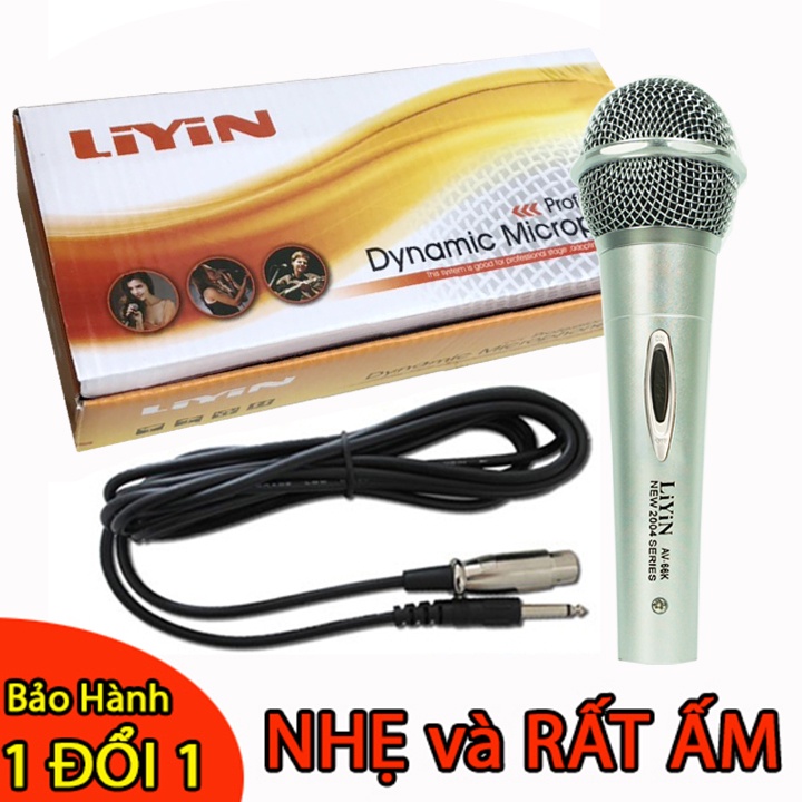 [Freeship] Micro Karaoke LIYIN ARIRANG Jack mic 6.5mm dành cho loa amply - Loa kẹo kéo chất lượng cao,chống hú. BH 12T