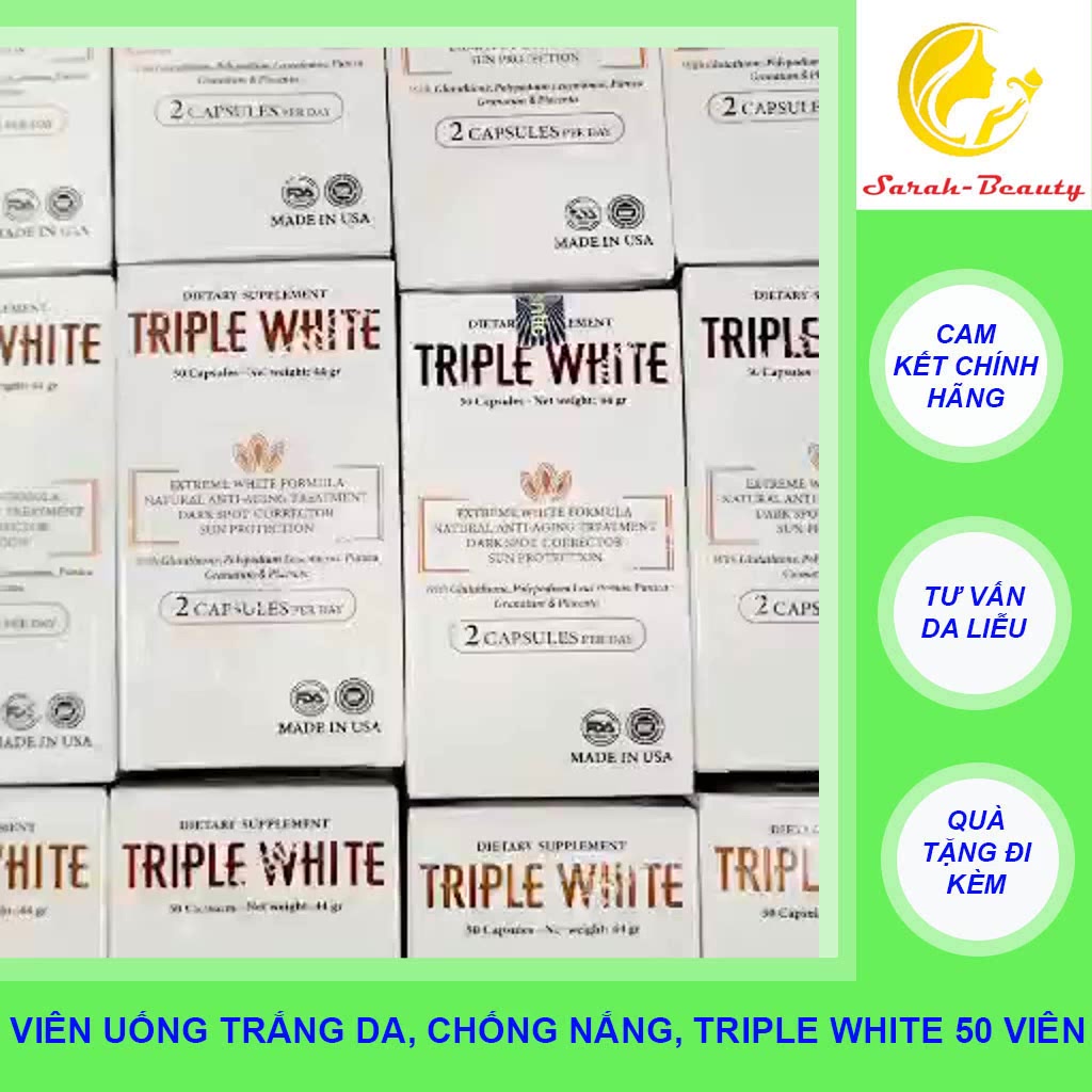 Viên uống trắng da, chống nắng, ngừa nám Triple White hộp 50 viên | BigBuy360 - bigbuy360.vn