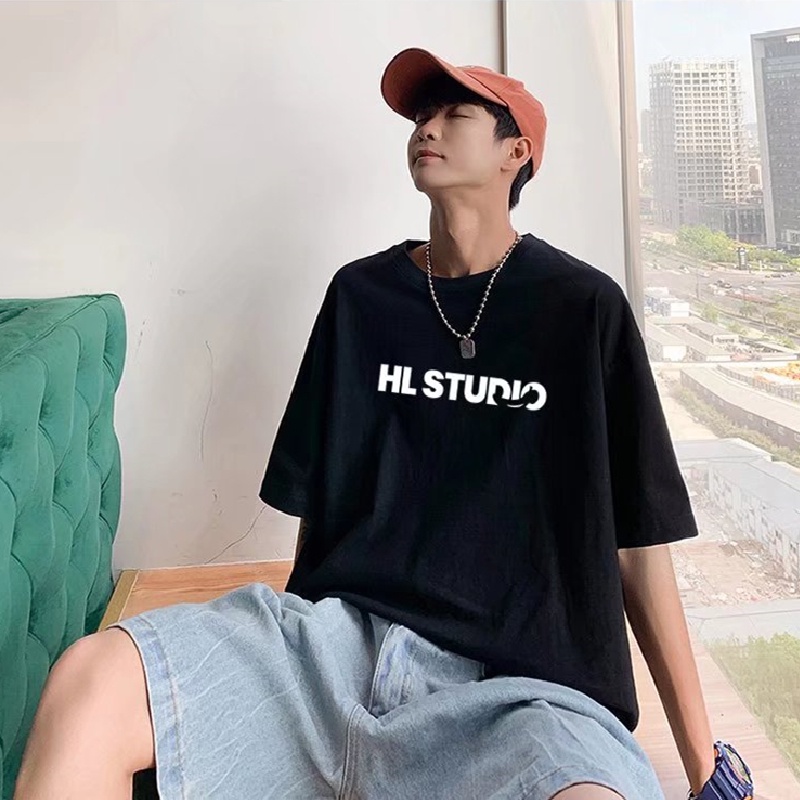 Áo Thun Nam Tay Ngắn Dáng Rộng In Chữ Thời Trang Size M-5XL