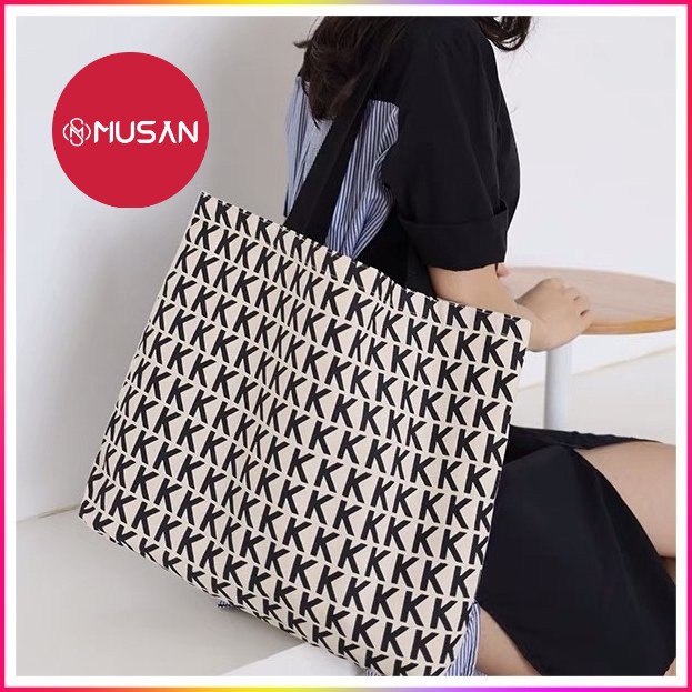 Túi tote khổ vuông vải canvas cao cấp in hình KKKK sang chảnh