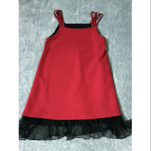 Đầm xòe 2 dây lót lưới secondhand 95%