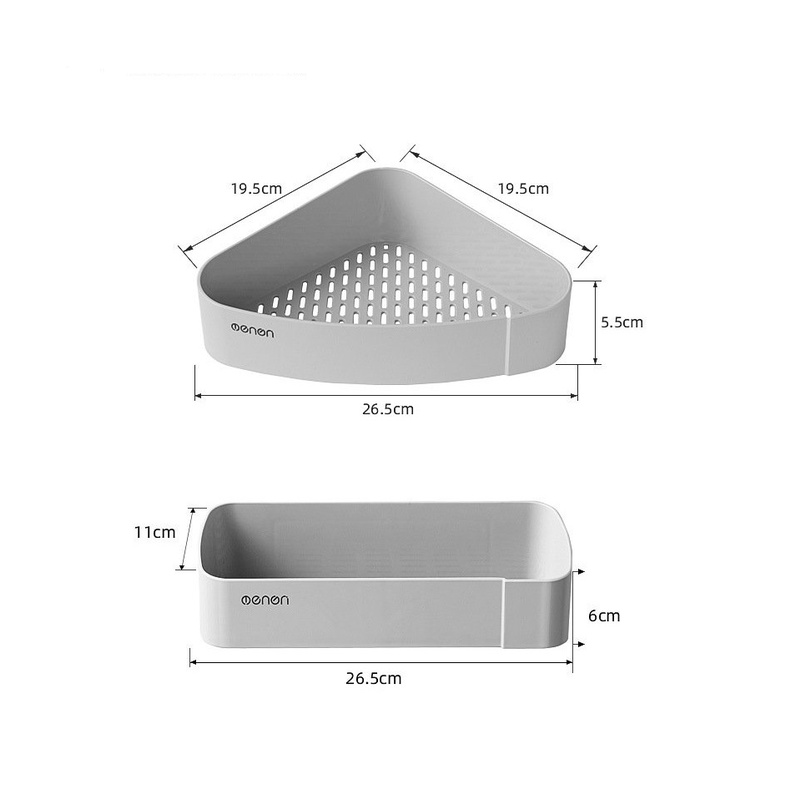 Kệ Nhà Tắm OENON 417 Dán Tường, Kệ Để Gia Vị Nhựa ABS Có Lỗ Thoát Nước Tiện Lợi