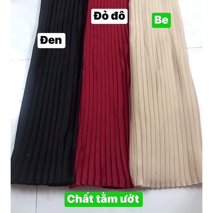 Sét vải xếp ly chất lụa tằm ướt