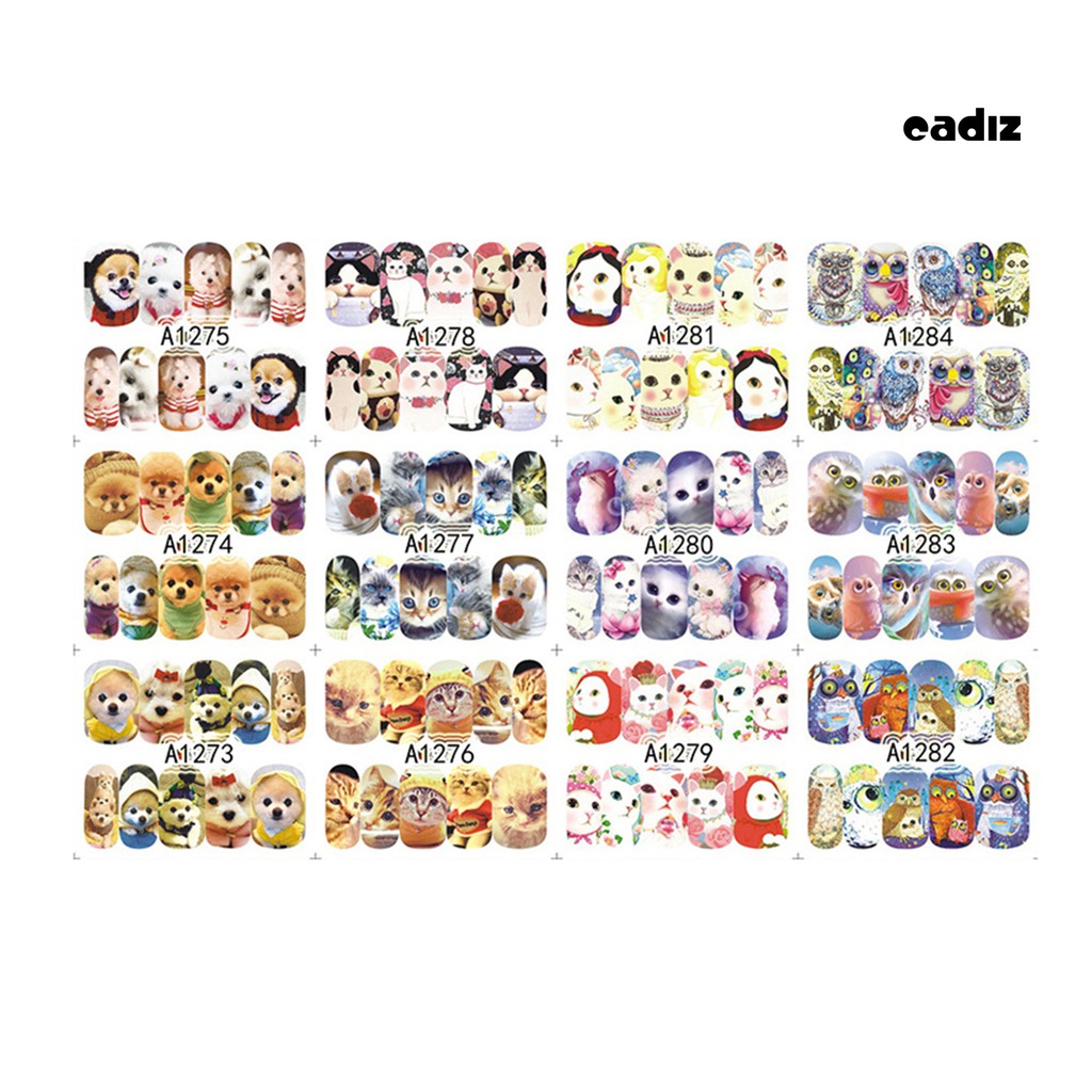 [Hàng mới về] Set 12 tờ miếng dán trang trí móng tiện lợi