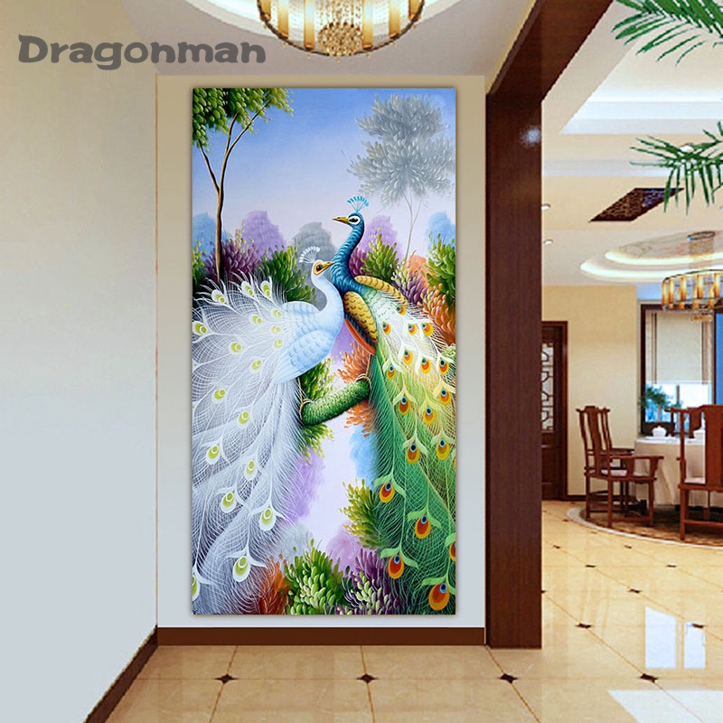 Bộ Tranh Đính Đá d Tự Làm Hình Con Công Độc Đáo Đẹp Mắt Kèm Phụ Kiện
