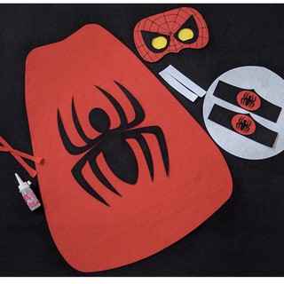 Set đồ hóa trang cho mùa Haloween 2020 siêu anh hùng,gồm áo choàng, mặt nạ và huy hiệu đeo tay, quà tặng cho bé trai