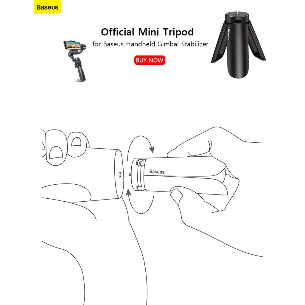 Chân đế Baseus Tripod giúp ổn định cho Gimbal Stabilizer với vít 1/4.Phụ kiện cho Gimbal Baseus