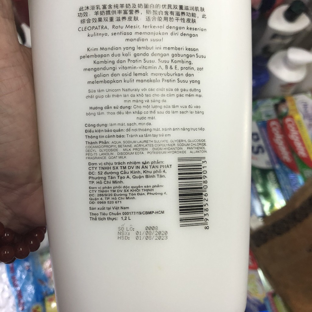 Sữa tắm dê Unicorn Naturally 1200ml