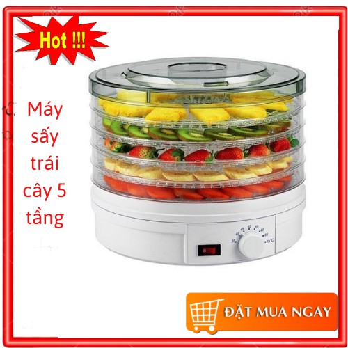 Máy sấy trái cây 5 tầng tặng kèm 1 lọ hoa tinh dầu khếch tán đặc biêt.