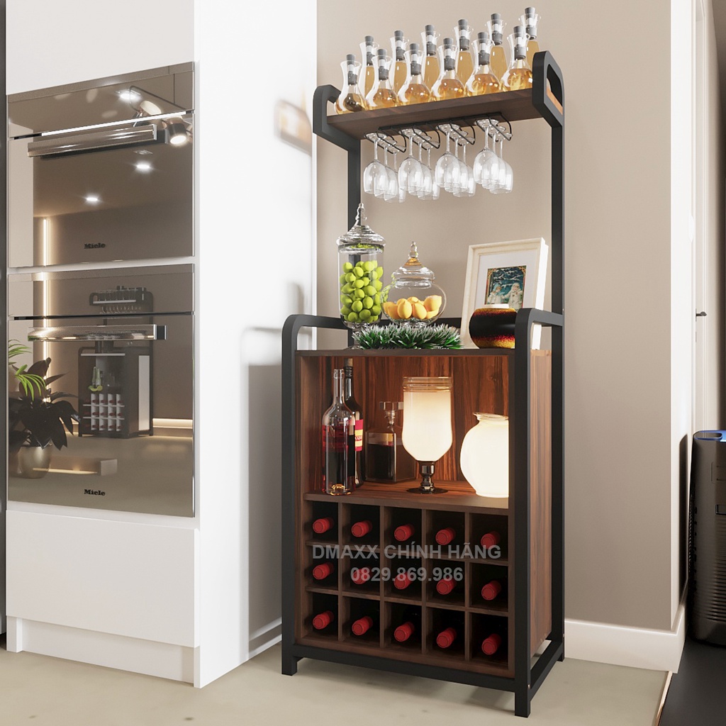 Kệ Rượu KR6000 DMAXX Chính Hãng, Kệ Bếp Đa Năng Chịu Lực Tốt, Tặng Kèm Bộ Giá Treo Ly