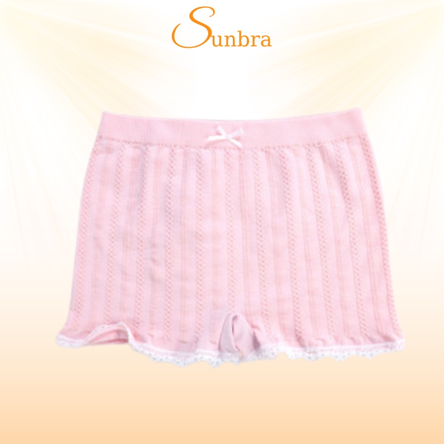 Quần mặc trong váy chất cotton co dãn sọc gân xinh xắn SUNBRA Q450