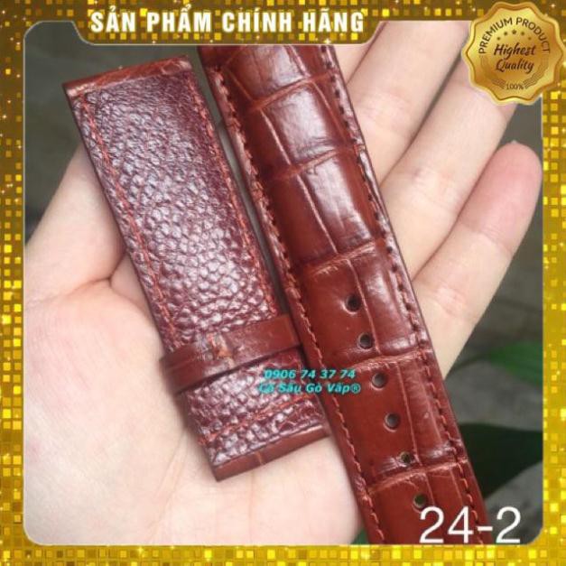 Thẻ BH 12 Tháng -  Dây Đồng Hồ 2 Mặt Da Cá Sấu Size 24 . Hàng Cao Cấp, xịn, Rẻ, Đẹp