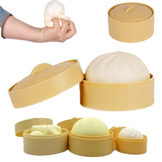 Đồ chơi Squishy hình bánh bao có hộp như hình chậm tăng giá rẻ dễ thương màu trắng bột gudetama