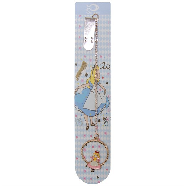 Bookmark Kẹp Sách Kim Loại Phối Charm Hình Alice - Mẫu 5