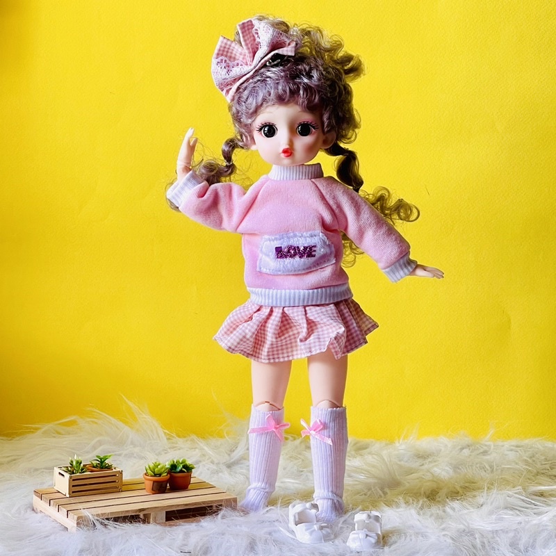 Set đồ chơi búp bê 30cm có khớp dễ thương đồ chơi quà tặng sinh nhật xinh xắn cho bé gái