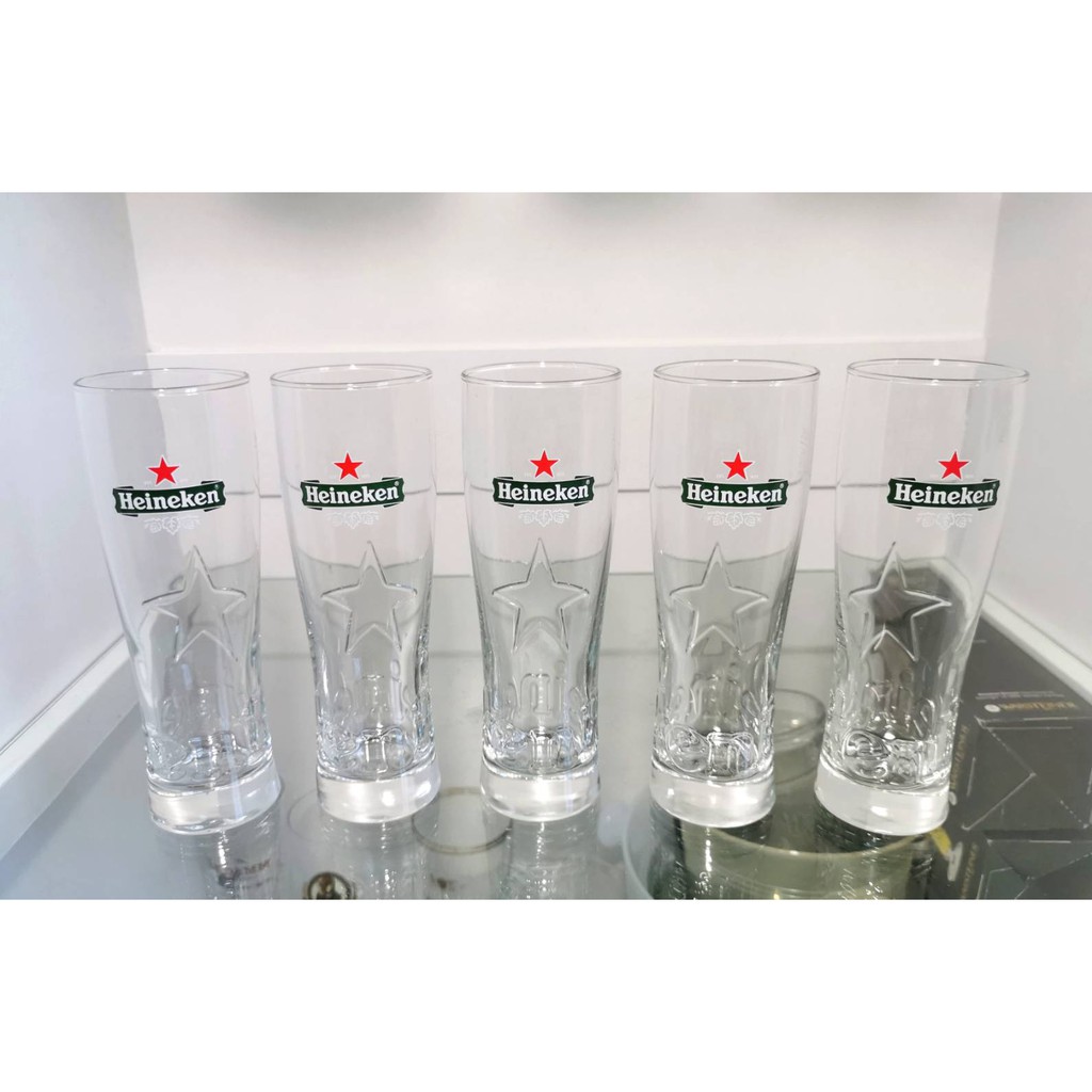 Ly bia Heineken Size 250 ml. Họa tiết ngôi sao nổi