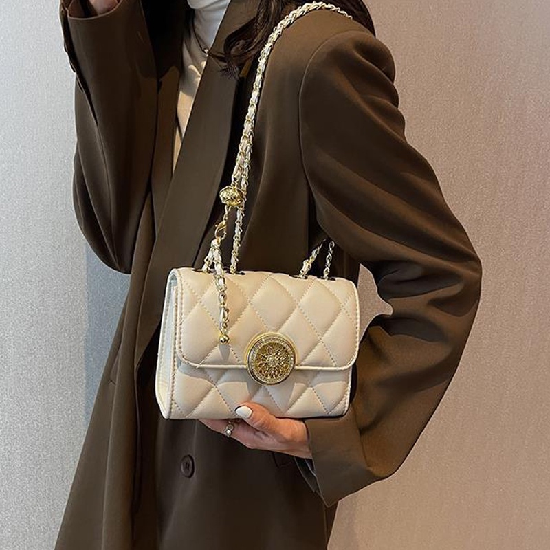 Túi Đeo Vai Hình Vuông Cỡ Nhỏ Phối Dây Đeo Sợi Xích Thời Trang Cho Nữ