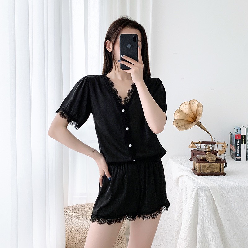 Bộ Pijama Mặc Nhà Chất Liệu Lụa Pháp Mềm Mịn Thương Hiệu XAVIA P4