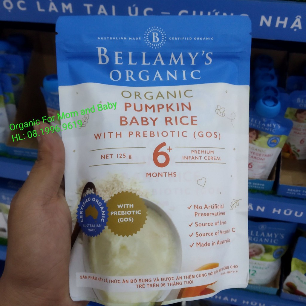 BỘT ĂN DẶM BELLAMY | BỘT DINH DƯỠNG: BÍ ĐỎ, GẠO VỚI PREBIOTIC (GOS)