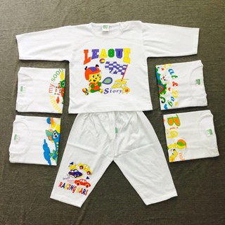 Combo 05 bộ dài trắng cho bé từ 3-16kg