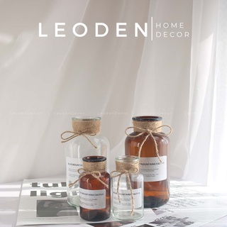 Bình hoa thuỷ tinh decor phong cách Bắc Âu, lọ hoa thuỷ tinh đẹp - LEODEN Decor