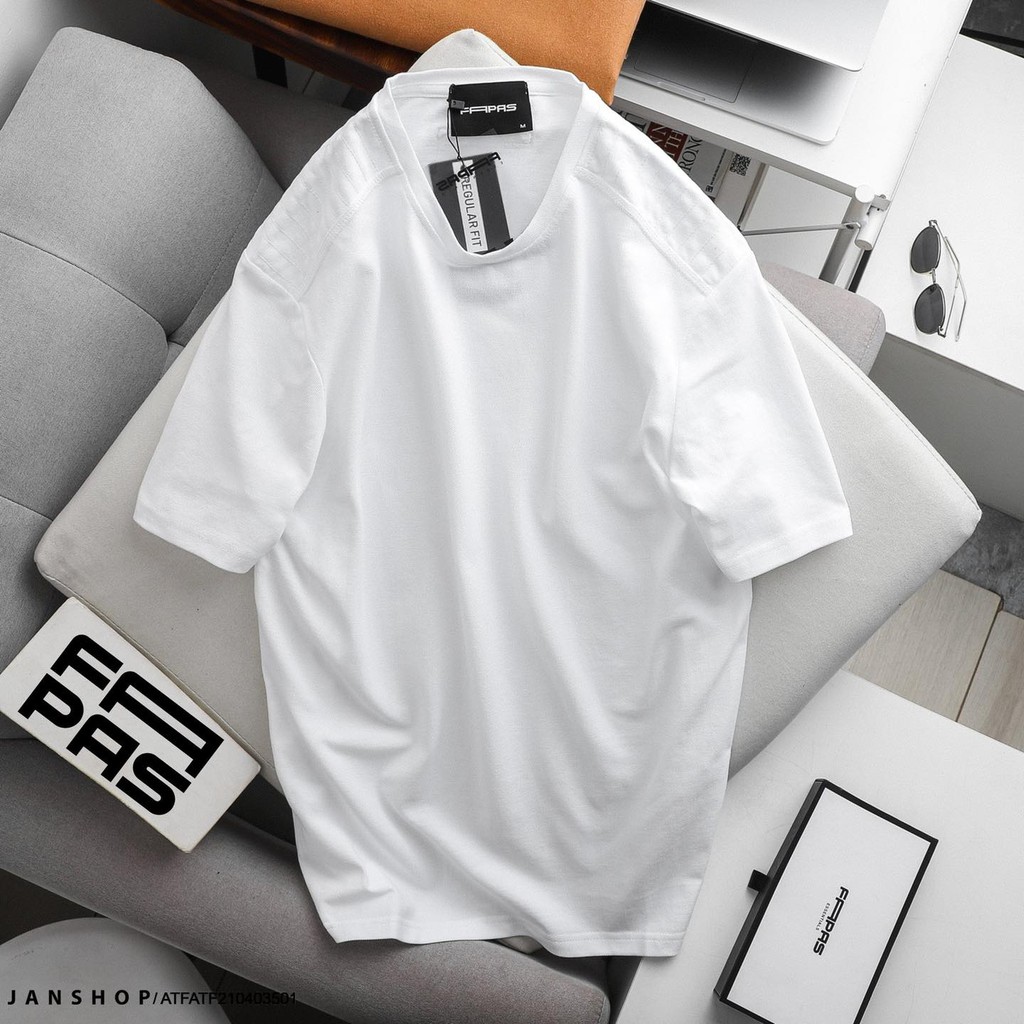 Áo Thun Nam, Áo Phông Nam Cổ Tròn FAPAS, Vải Cotton Co Giãn, Form Slim Fit