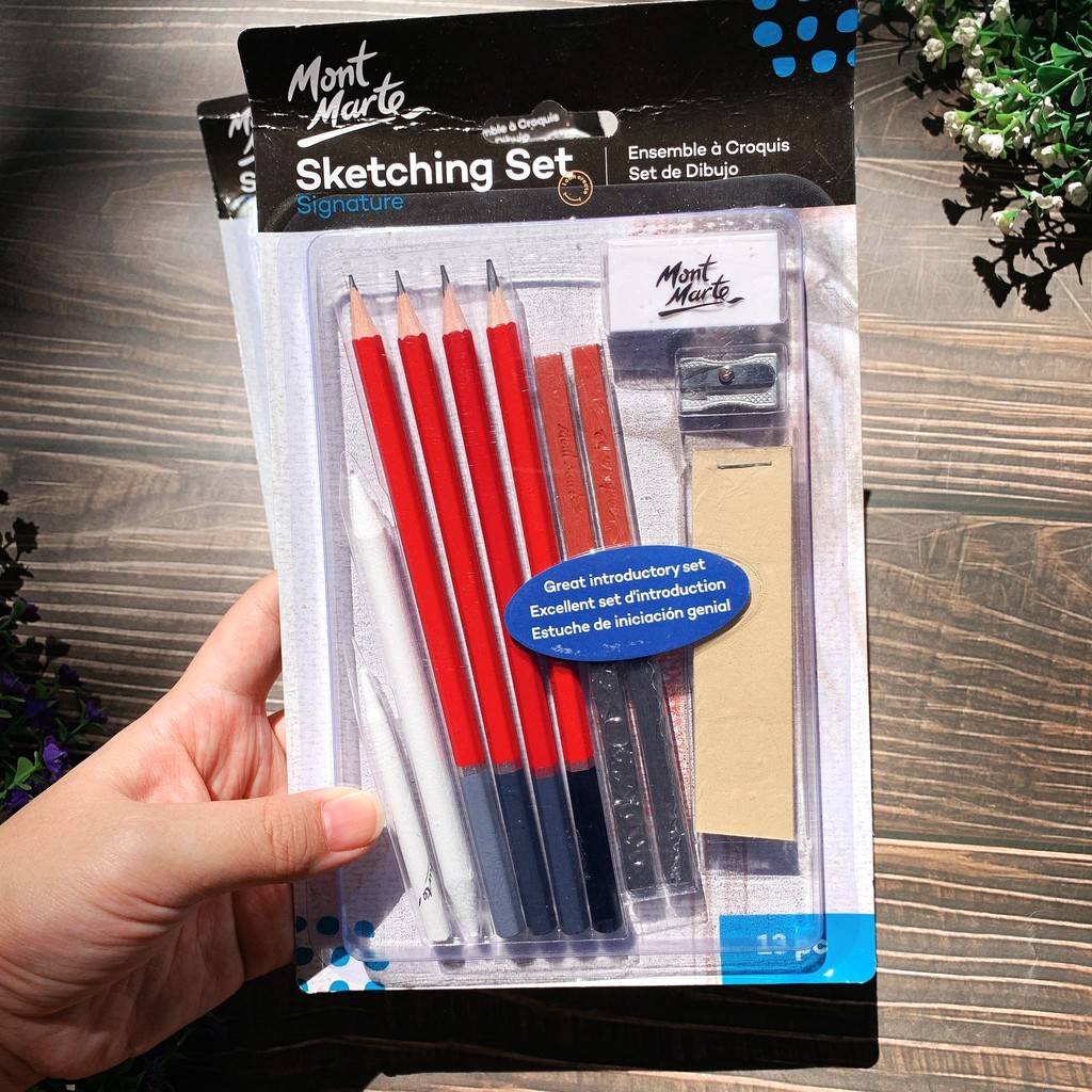 Bộ chì phác thảo 13 món Mont Marte - Signature Sketching Set 13pc