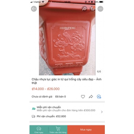 Chậu nhựa lục giác LG330 có  in hình tứ quí trồng cây siêu đẹp - Ảnh thật như hình