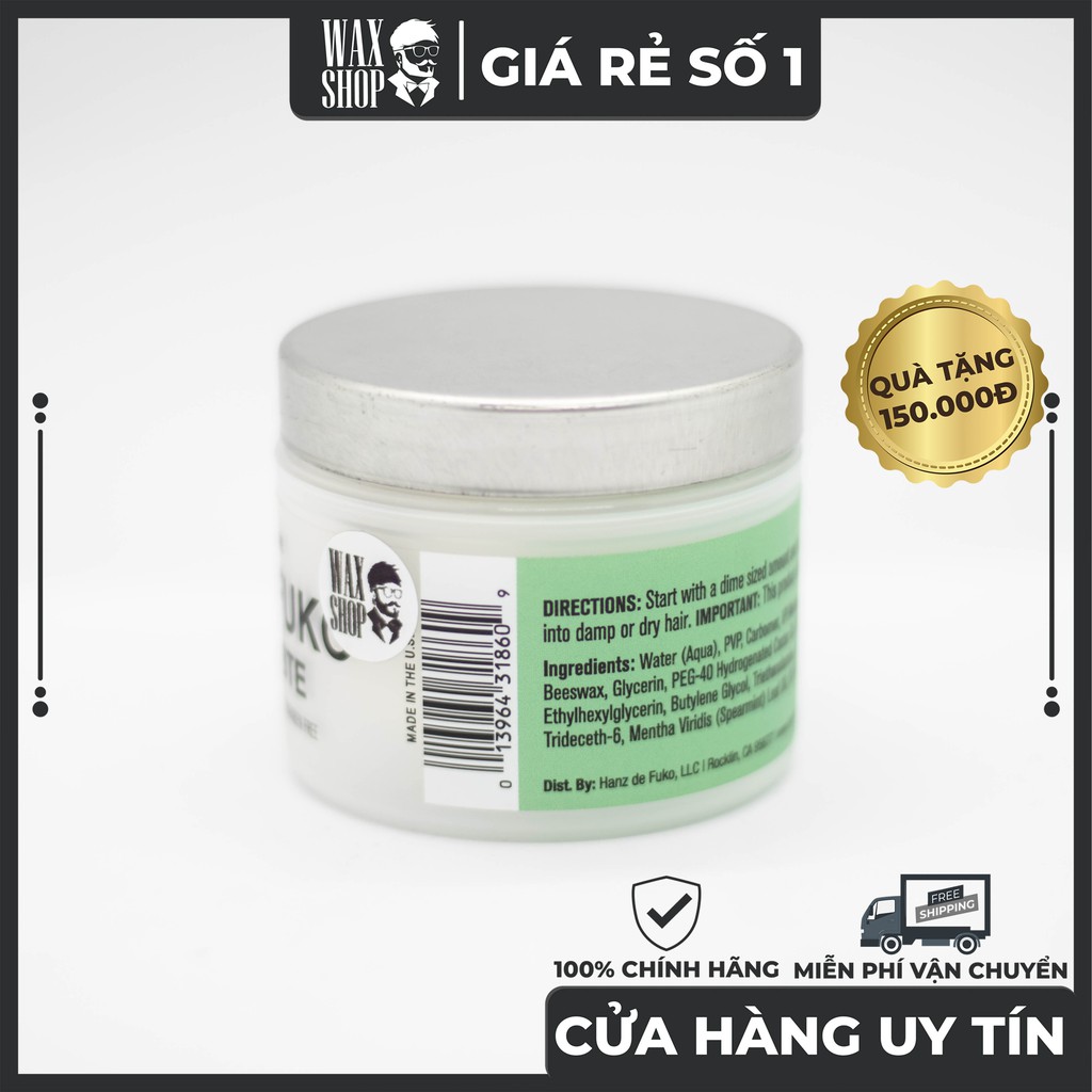 Sáp Vuốt Tóc Hanz De Fuko - Gravity Paste  ⚡ [Chính Hãng]  ⚡ Tặng Kèm Pre-Styling Oil và Lược