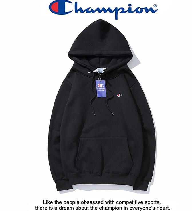 Áo hoodie vải nhung thêu hình logo Champion trẻ trung thời trang