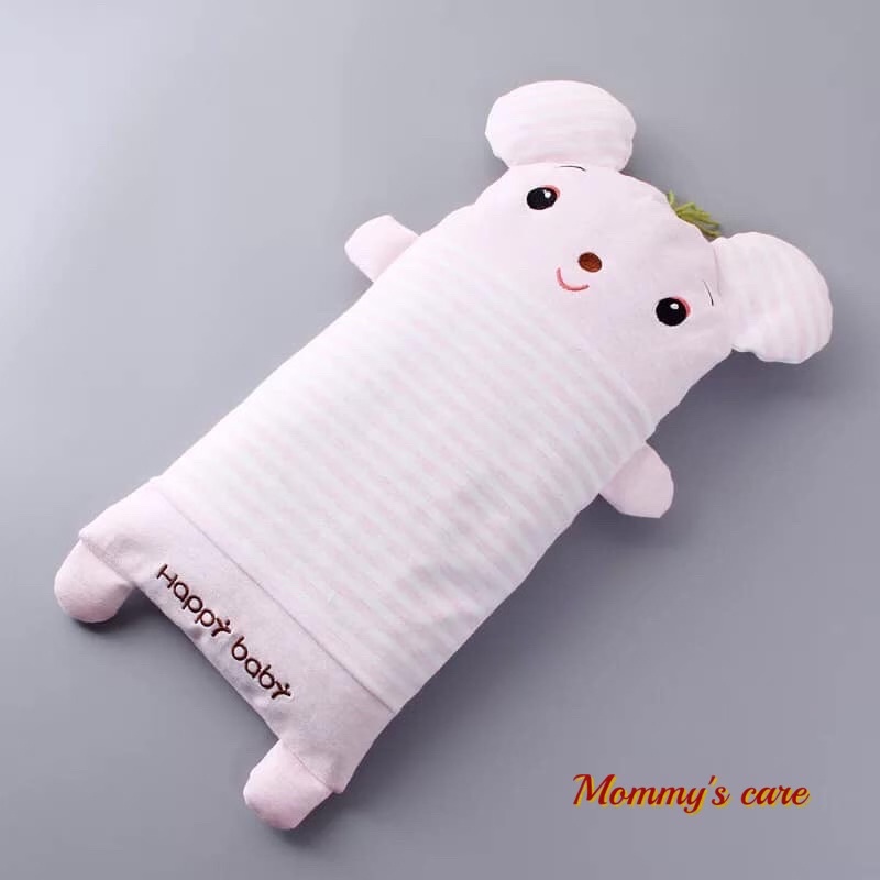 Gối chống bẹp đầu trẻ em 100% cotton hữu cơ ( vỏ hạt kiều mạch giúp bé dễ ngủ)