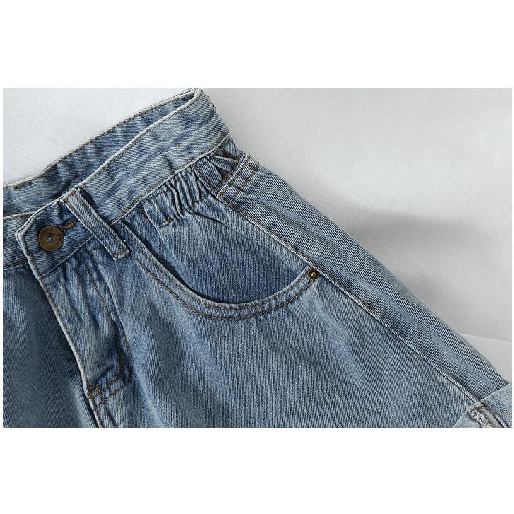 Quần short jean nữ lưng cao thời trang | BigBuy360 - bigbuy360.vn