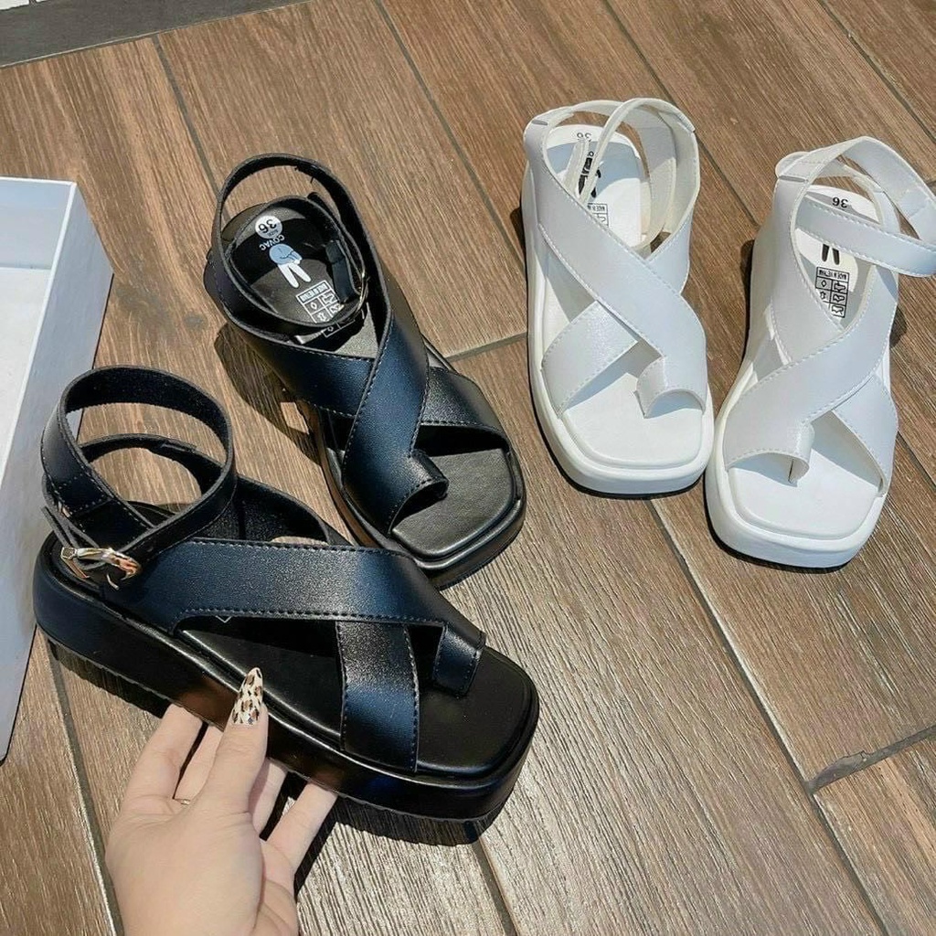 Giày Sandal Nữ Ulzzang Vintage,Dép Quai Hậu Sỏ Ngón Hai Quai Chéo Đế Bằng Cao Cấp Phong Cách Hàng Quốc_ Iclassy Shoes
