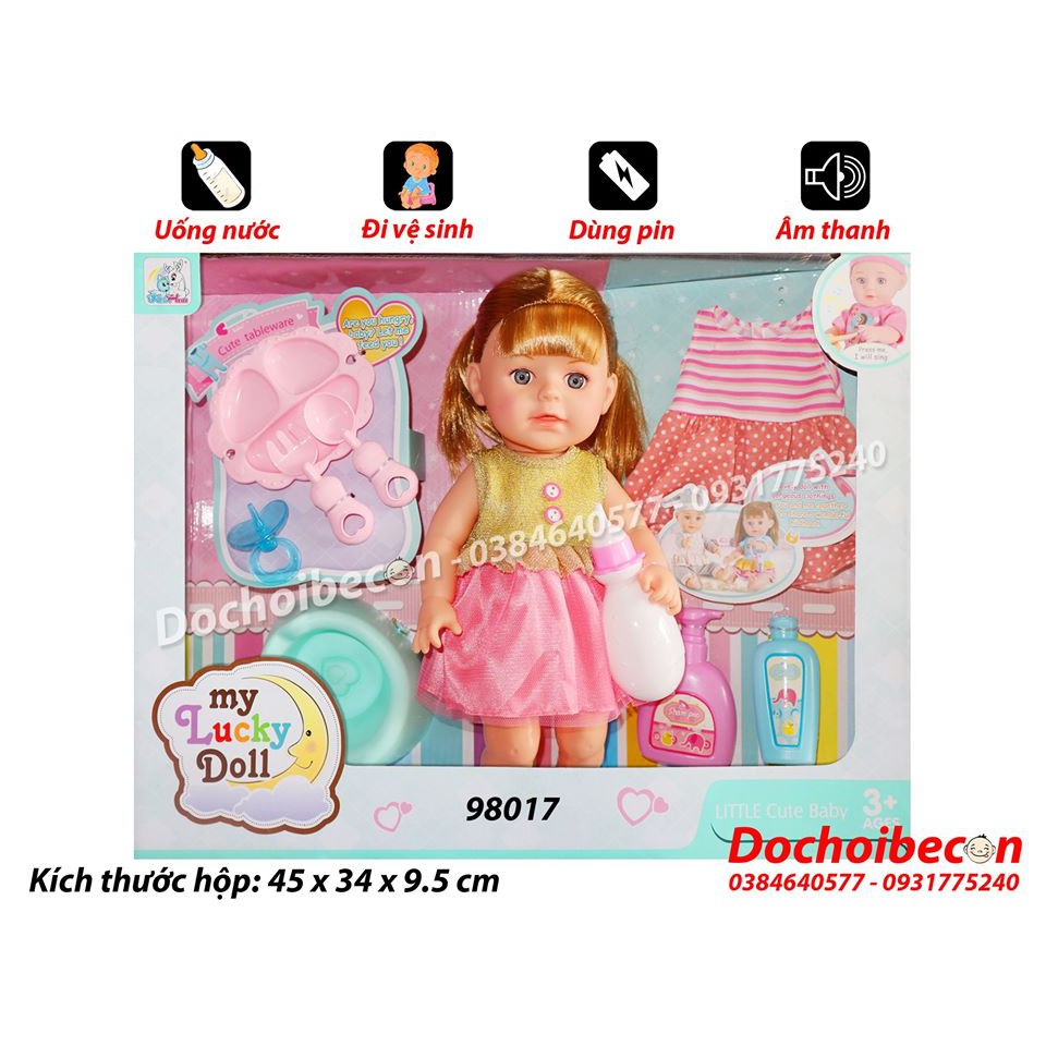 Búp bê Baby Doll 98017 - My Lucky Doll + Kèm đồ dùng ăn dặm