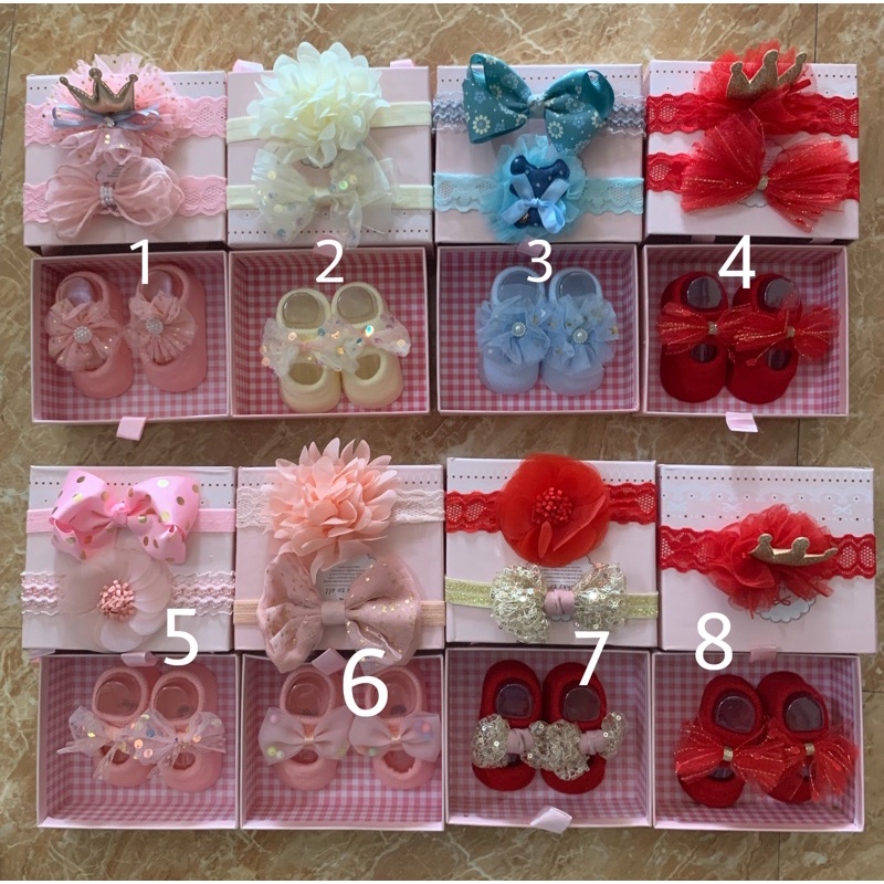 Tuban hộp set 3 (1 đôi giày + 2 tuban), tuban nơ giày