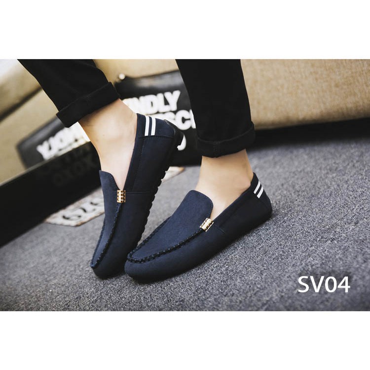 [ Cực Hot ] Giày Lười Nam Cao Cấp Phong Cách Hàn Quốc Phong Cách - Màu Xanh Navy SV04 | BigBuy360 - bigbuy360.vn