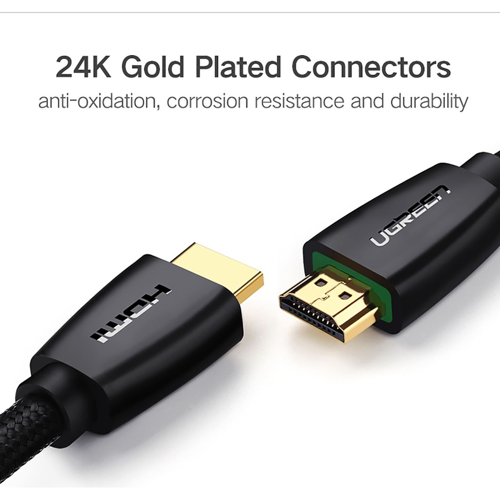 Cáp HDMI dài 1m hỗ trợ Full HD 4Kx2K Ugreen 40408