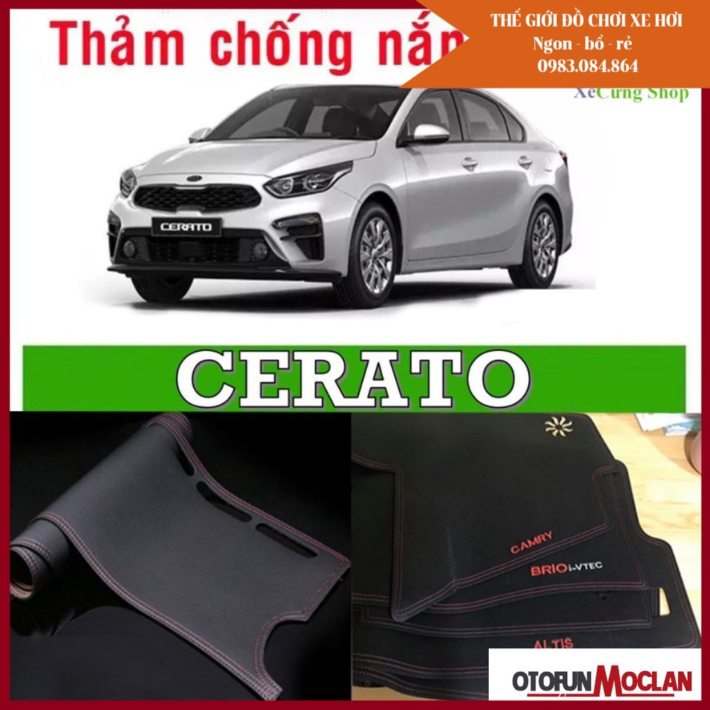 Thảm taplo vân da cacbon cao cấp dòng xe  Kia K3, Cerato 2016 - 2020