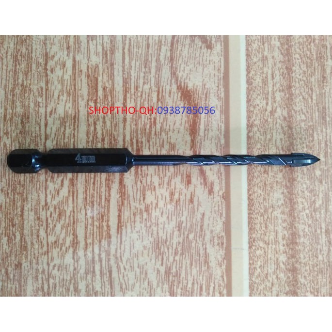 MŨI KHOAN ĐA NĂNG 4 CẠNH THÂN XOẮN ,CHÂN LỤC GIÁC .