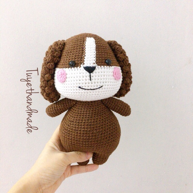 Cún móc handmade cao cấp len Thổ Nhĩ Kỳ - Thú bông len handmade