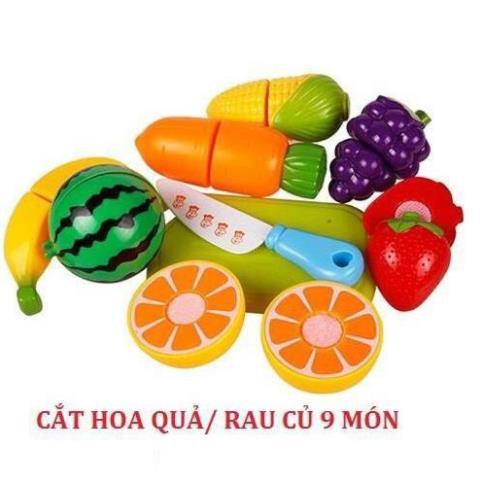 Bộ Đồ Chơi Cắt Hoa Quả Rau Củ Bằng Nhựa Cho Bé 14 Món