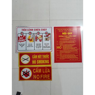 Bộ Nội Quy Tiêu lệnh phòng cháy chữa cháy 4 tấm
