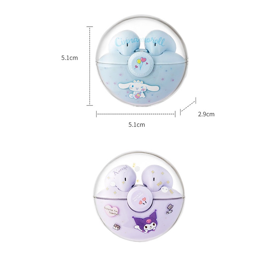 Tai Nghe Nhét Tai Miniso x Sanrio Kuromi Cinnamoroll TWS Kết Nối Bluetooth5.3 Không Dây Chống Tiếng Ồn Có Mic